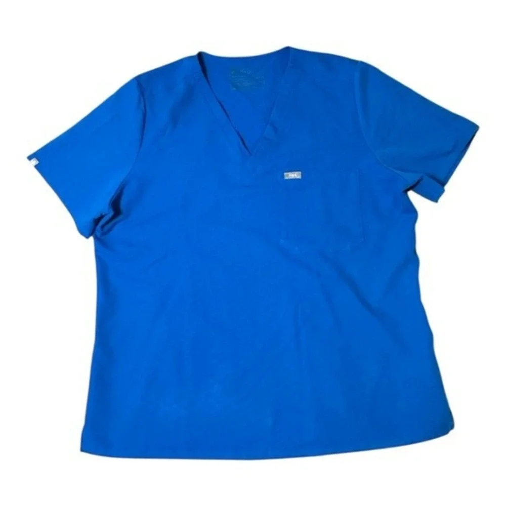 Figs Royal Blue Scrub Top and Pants Set